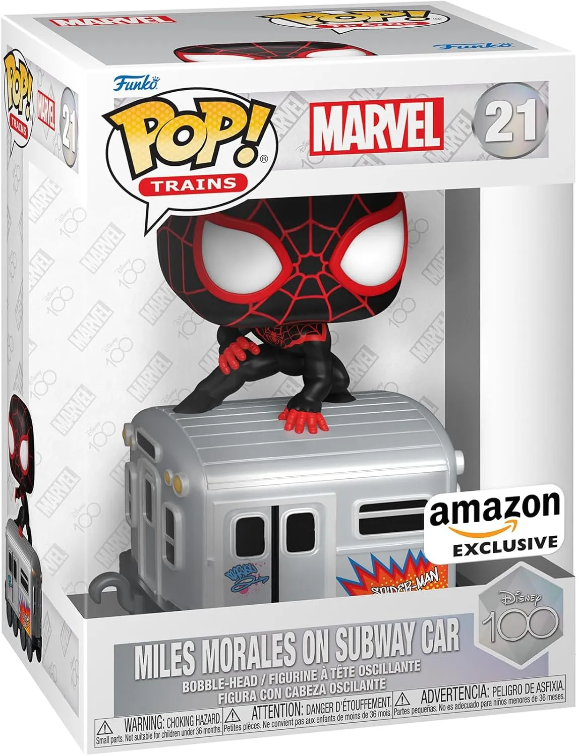 Funko POP! Trains: Disney 100 - Marvel, Miles Morales on Subway Car - Spider-Man - Collectable Vinyl Figure - Gift Idea - Official Merchandise - for Kids & Adults - Movies Fans