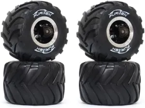 FURITEK MINI MONSTER TRUCK TIRE AND WHEEL RIM FOR 1/24TH AND 1/18TH SCX24, FMS, TRX4M (HELIDIRECT) - Mini RC Monster Trucks Upgrades Used With Furitek Rampart Frame Kit For TRX4M (FUR-2311)