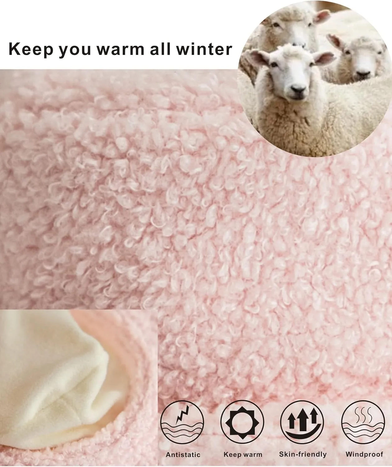 Furry Faux Fur Bucket Hat for Women Warm Winter Plush Fully Fisherman Cap