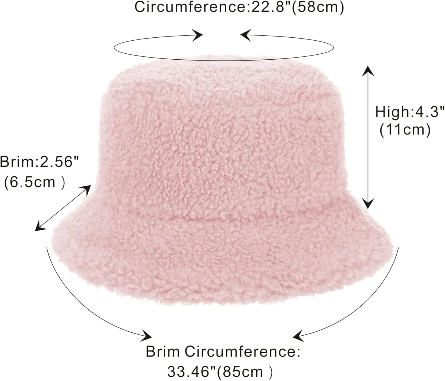 Furry Faux Fur Bucket Hat for Women Warm Winter Plush Fully Fisherman Cap