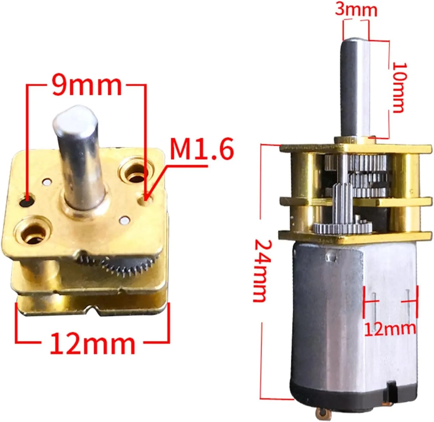 Gear electronic starter GA12-N20 Smart Car Low Speed ??electronic starter, DC3V Metal Gear electronic starter Mini DC Gear Slow Rotating Toy Car Model electronic starter Electric Accessories ( Size :