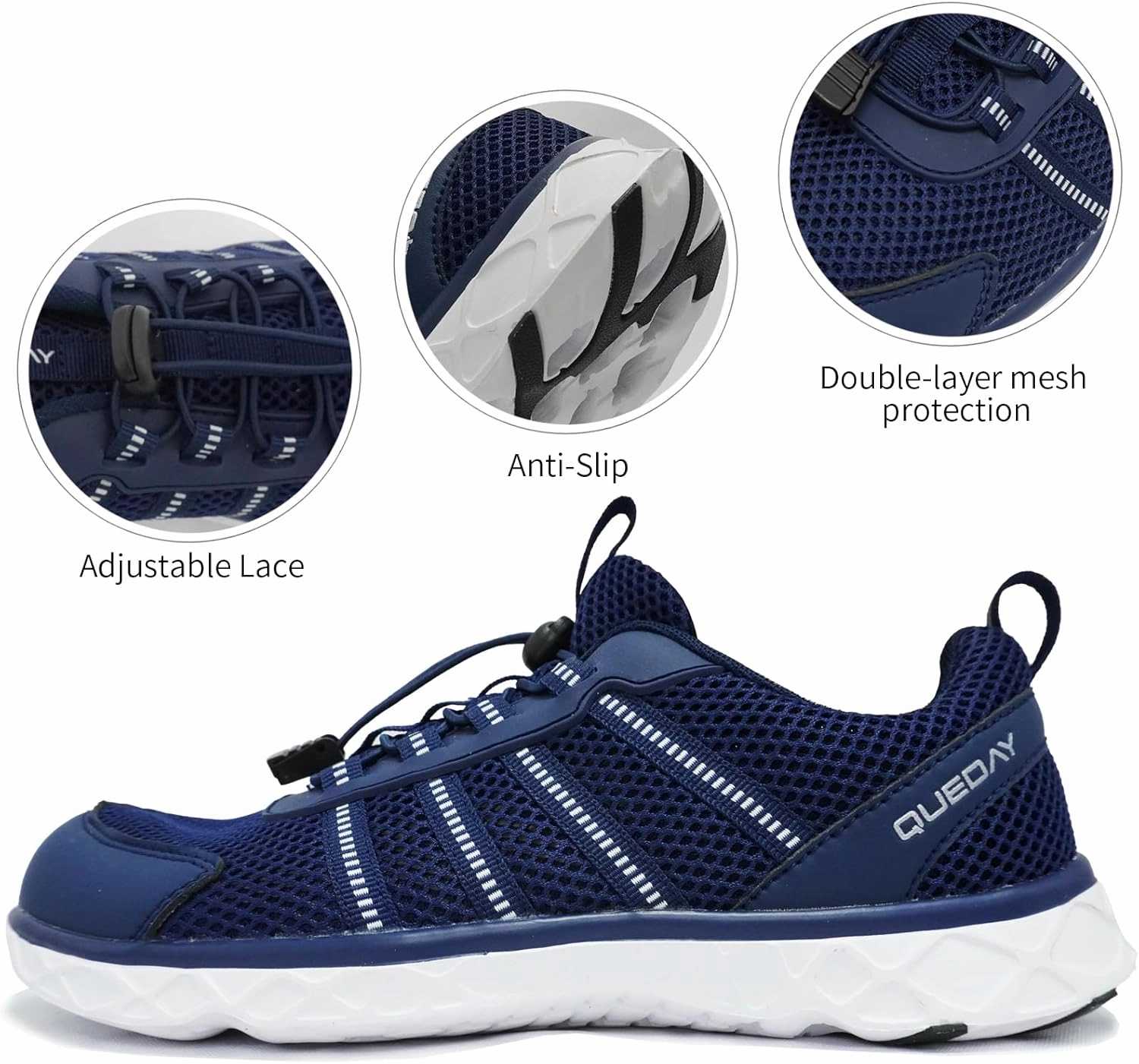 Generic Queday Water Shoes for Women Men Quick Dry Barefoot Shoes Lightweight Athletic Sports Aqua Socks Outdoor Swim Fishing Hiking Diving Surf Walking Kayaking