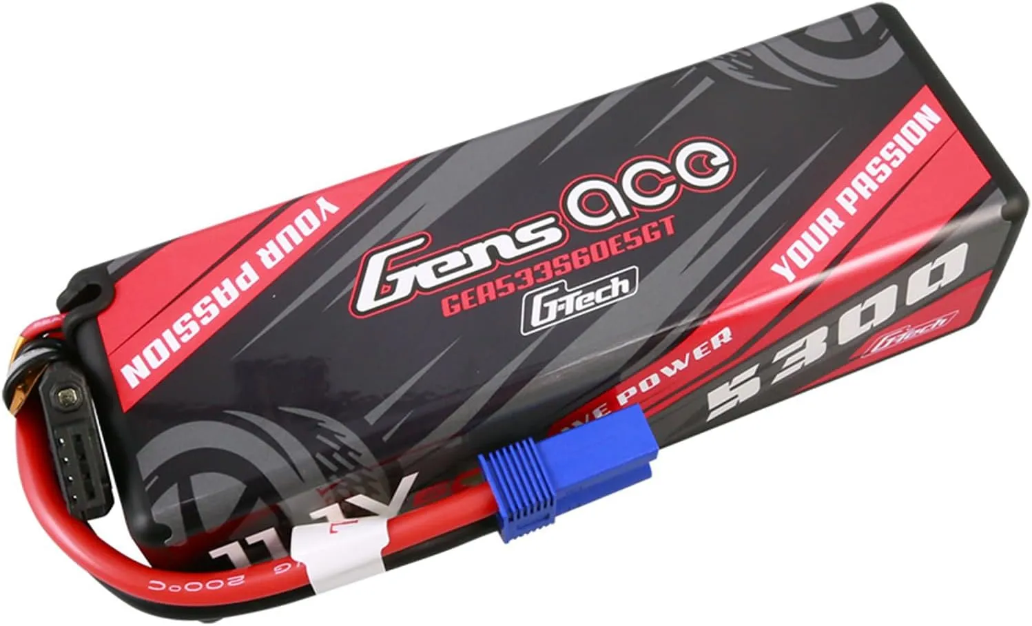 Gens ace G-Tech 5300mAh 11.1V 60C 3S Lipo Battery HardCase 15# with EC5 Plug