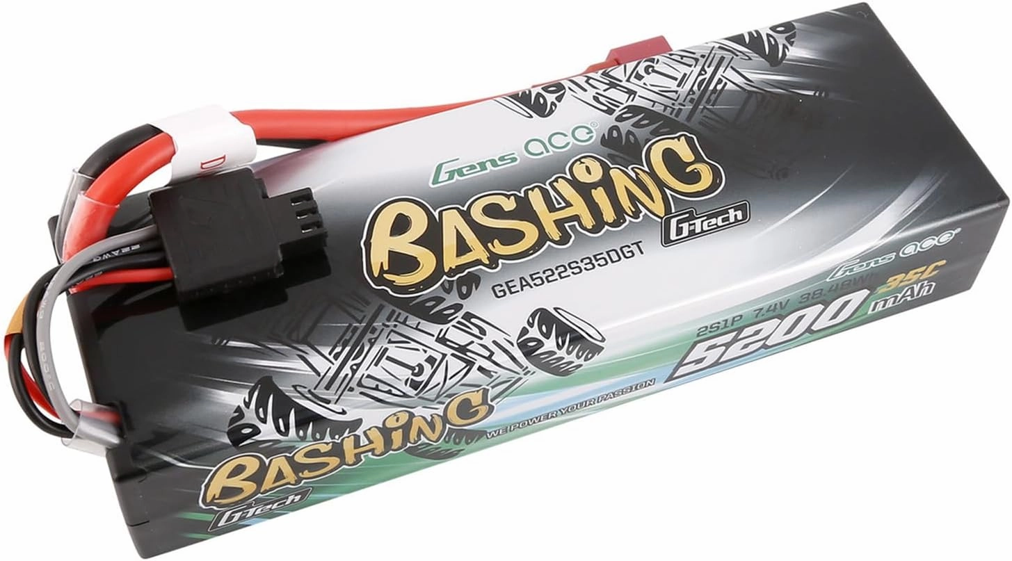 Gens ace G-Tech Bashing 5200mAh 7.4V 35C 2S Lipo Battery with Deans Plug