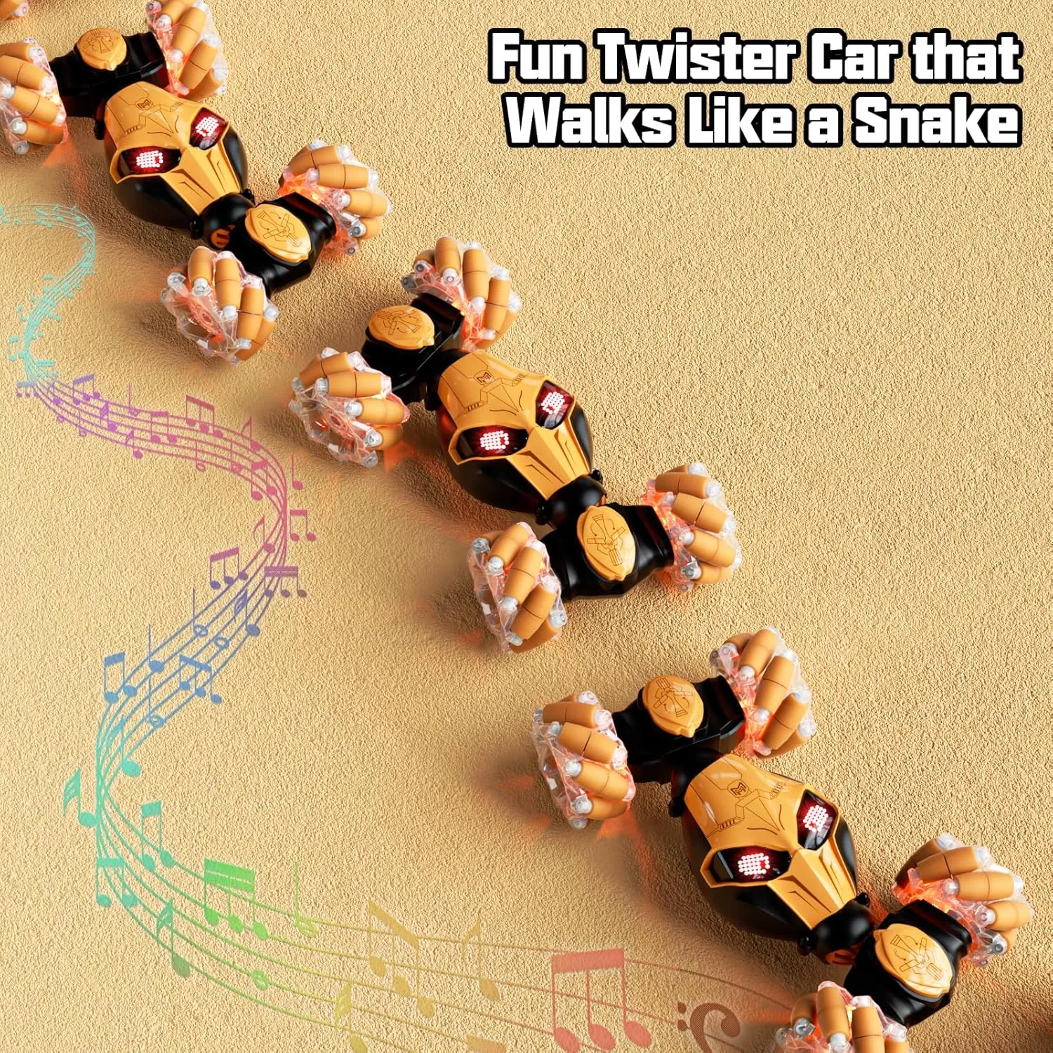 Gesture Sensing RC Car Hand Controlled Remote Control LED Car Toys for Kids 8-12 Years Old, 2.4GHz 4WD Double Sided 360° Flips Off Road Vehicle Toys w/Lights&Music, Boys Grils Brithday Gift