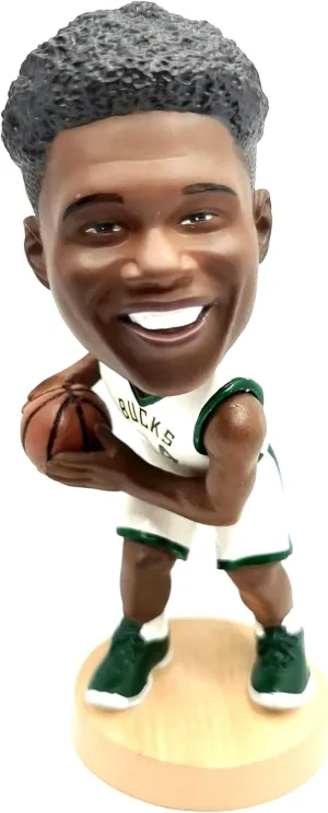 Giannis Antetokounmpo Bobblehead Basketball Action Figure -5.1 in Hand-Painted Resin Bucks Collectible Doll - Perfect Sports Fan Gift