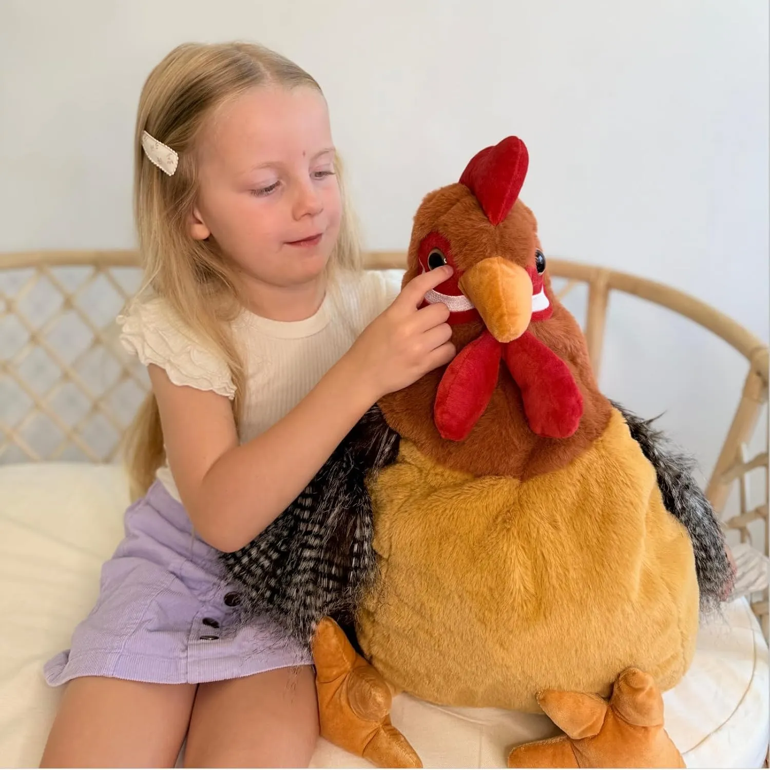 Giant Chicken Stuffed Animal, Realistic Jumbo Hen Plush Toy, 25.5" Cute Stuffed Rooster for Kids Girls Boys on Easter Christmas Birthday, Soft Farm Stuffed Animals Gift