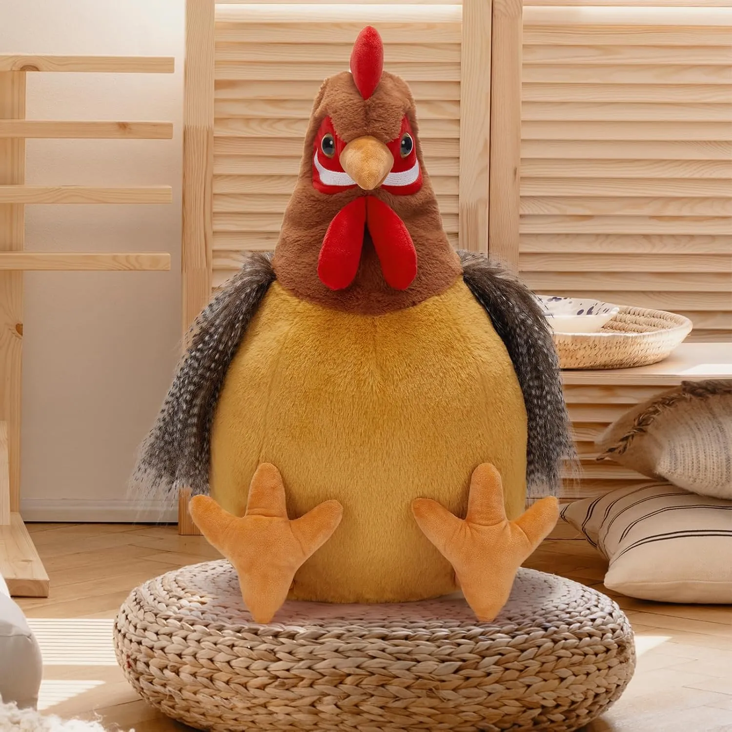 Giant Chicken Stuffed Animal, Realistic Jumbo Hen Plush Toy, 25.5" Cute Stuffed Rooster for Kids Girls Boys on Easter Christmas Birthday, Soft Farm Stuffed Animals Gift
