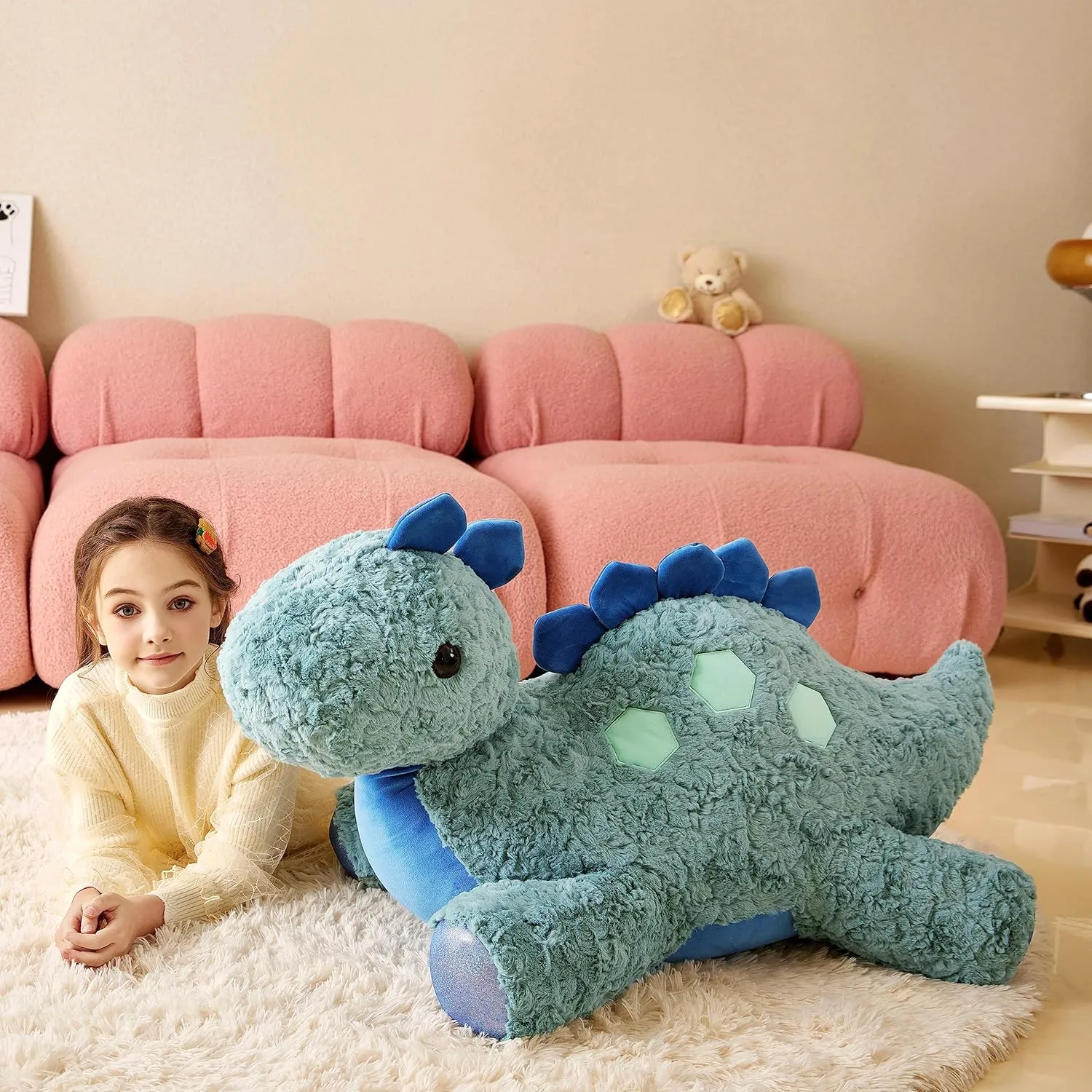 Giant Stegosaurus Stuffed Animal Plush Soft Toy,30" Large Dinosaur Toys Jumbo Cute Big Size Huge Plushy Fat Plushie,Birthday Gifts for Kid