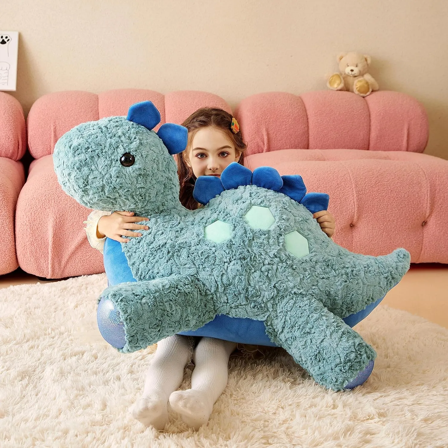 Giant Stegosaurus Stuffed Animal Plush Soft Toy,30" Large Dinosaur Toys Jumbo Cute Big Size Huge Plushy Fat Plushie,Birthday Gifts for Kid