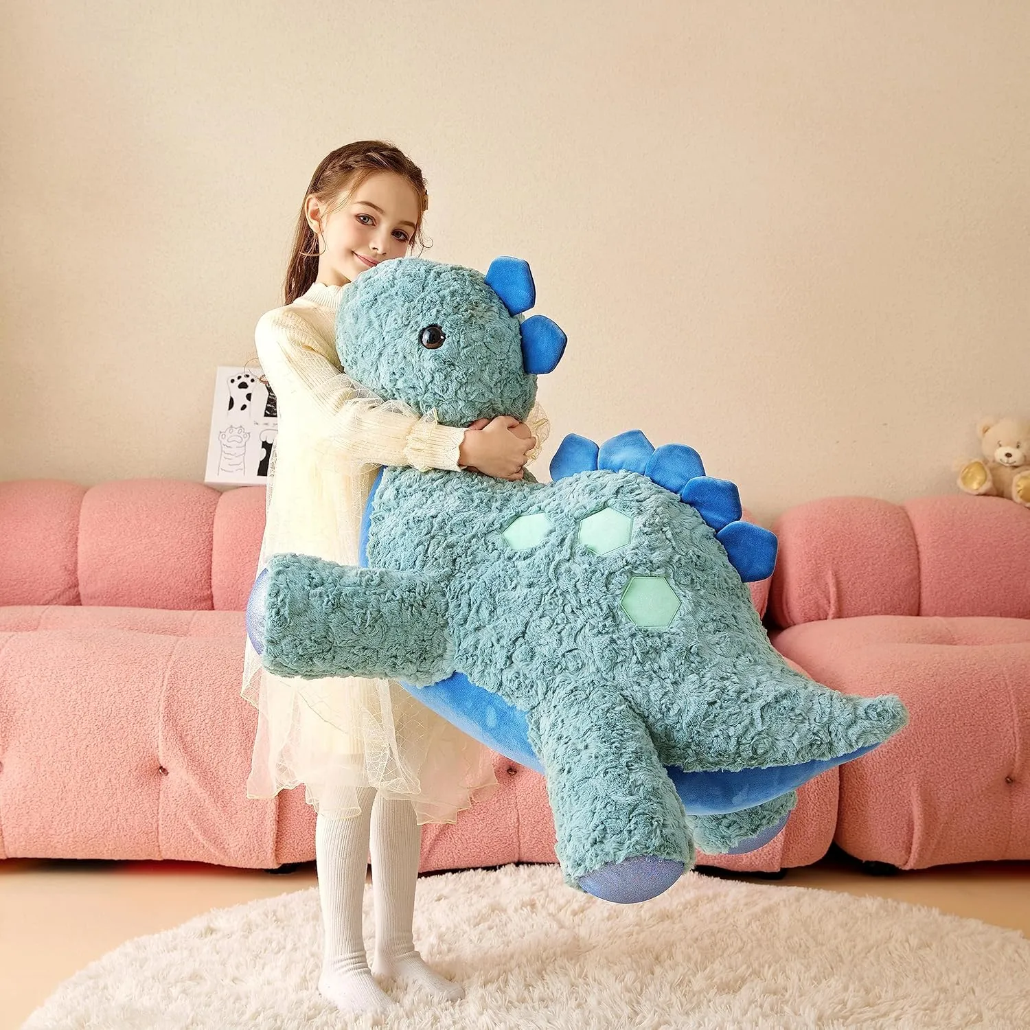 Giant Stegosaurus Stuffed Animal Plush Soft Toy,30" Large Dinosaur Toys Jumbo Cute Big Size Huge Plushy Fat Plushie,Birthday Gifts for Kid