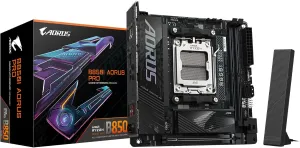 GIGABYTE B850I AORUS PRO AMD AM5 LGA 1718 Motherboard, Mini-ITX, DDR5, 2X M.2, PCIe 5.0, USB-C, WIFI7, 2.5GbE LAN, EZ-Latch, 5-Year Warranty