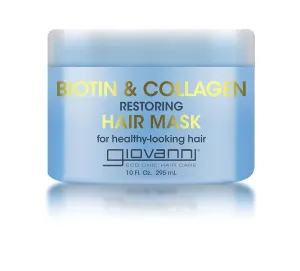 GIOVANNI Biotin & Collagen Hair Mask - Deeply Conditions, Detangles, Helps Rebond Split Ends, For All Hair Types, Moisturizing, Helps Create Shine & Manageability, Cruelty-Free, Salon-Quality - 10 Oz