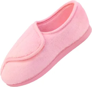 Git-up Women Soft wide Slippers Memory Foam Closed Toed Diabetic Arthritis Edema House Slippers