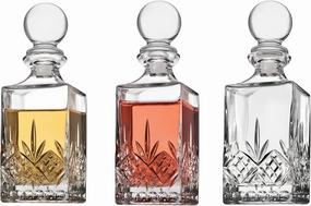 Godinger Mini Whiskey Decanter Barware Set - Dublin Crystal Collection for Liquor Whisky Vodka or Wine - 10oz, set of 3