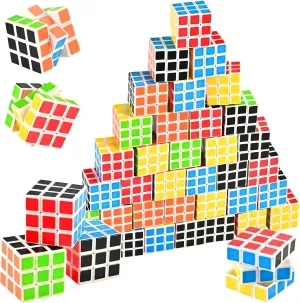 GOLDGE 40 Mini Cube Puzzles, 1.18in 3x3, Fun Party Favors for Kids - School Rewards & Classroom Prizes, Perfect for Birthdays, Easter, Christmas & Stocking Stuffers (40PCS-6 Colors (Black))