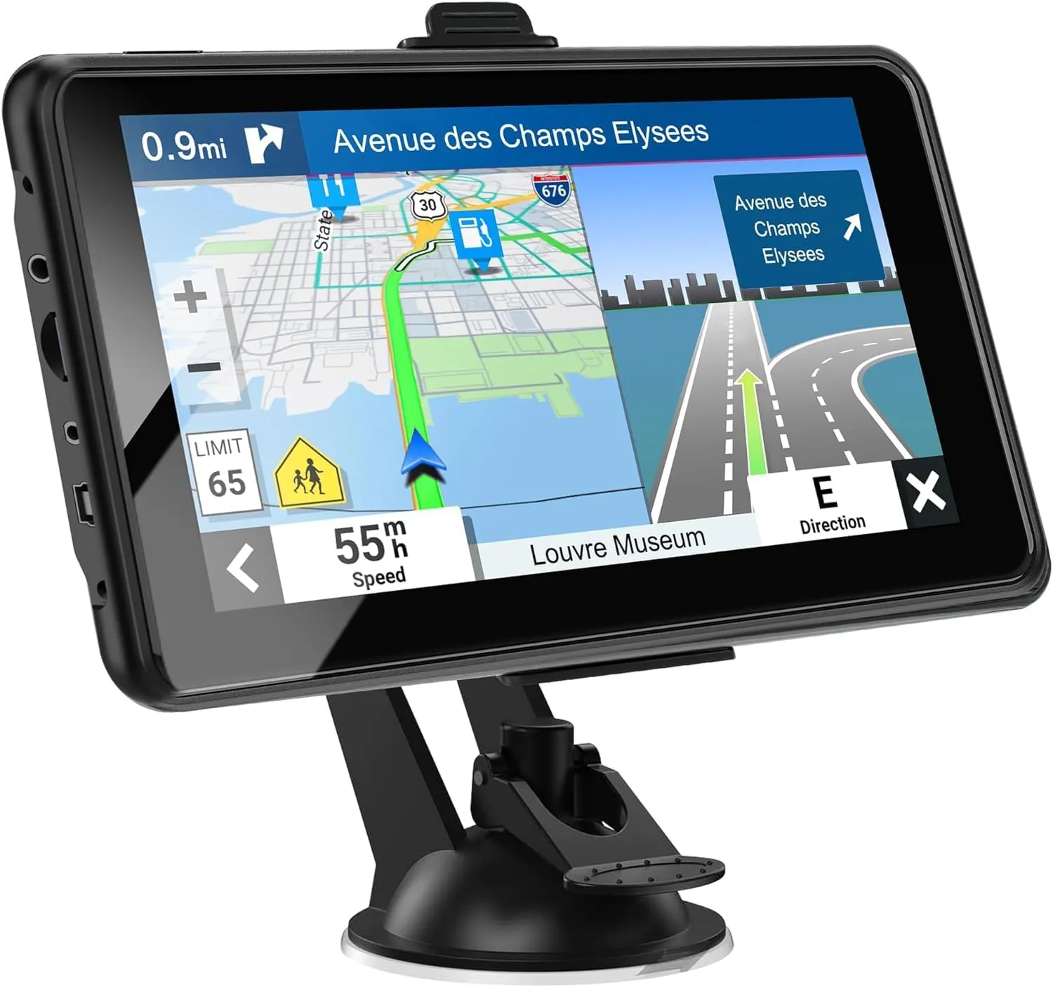 GPS Navigator for Truck,Latest 2025 North America/EU Dual Map,7 inch Touch Screen for Car 256-16GB, Voice Turn Direction Guidance, Speed and Red Light,Free Lifetime Map Update,Custom Truck Routing