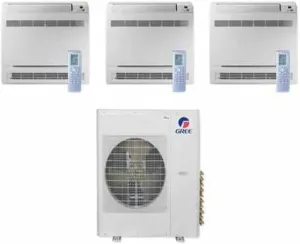 GREE Multi Gen2 Series 36,000 BTU 3-Zone Mini Floor Console 12K 12K 12K Ductless Mini-Split System