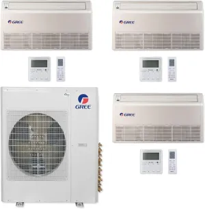 GREE Multi Gen2 Series 36,000 BTU 3-Zone Universal Floor/Ceiling 9K 12K 12K Ductless Mini-Split System