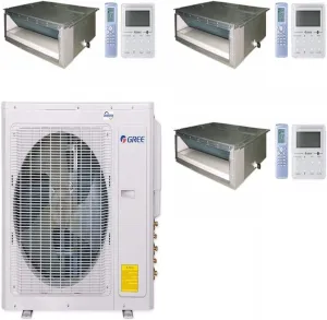 GREE Multi  Ultra Series 24,000 BTU 3-Zone Concealed Duct 9K 9K 18K Ductless Mini-Split System