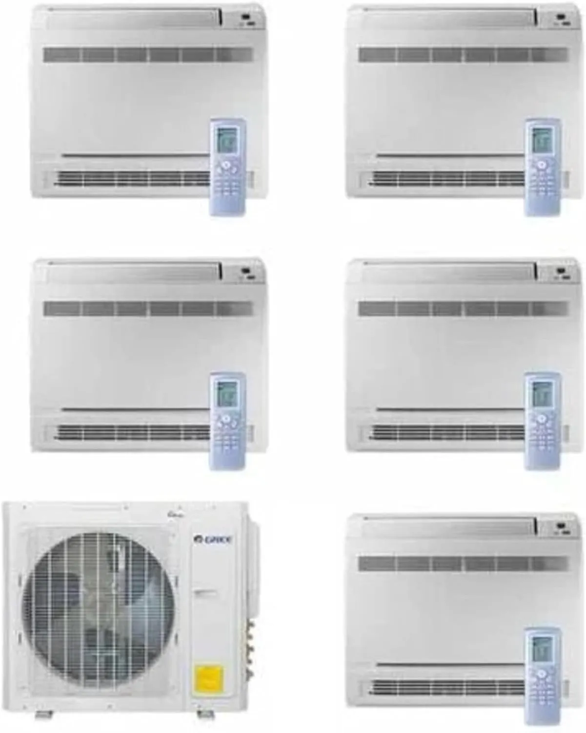 GREE Multi  Ultra Series 42,000 BTU 5-Zone Mini Floor Console 9K 9K 9K 18K 18K Ductless Mini-Split System