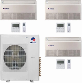GREE Multi Gen2 Series 36,000 BTU 3-Zone Universal Floor/Ceiling 9K 9K 24K Ductless Mini-Split System
