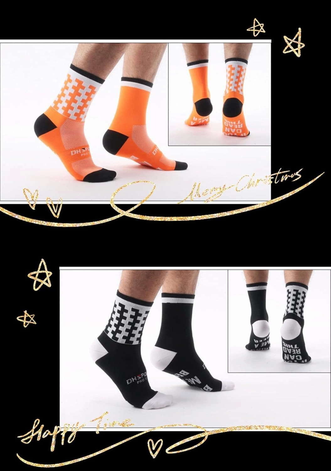 GuaziV Cycling Socks for Men & Women，Colorful Compression Hiking Socks Running Socks for Travelling, Walking, Climbing