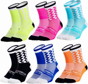 GuaziV Cycling Socks for Men & Women，Colorful Compression Hiking Socks Running Socks for Travelling, Walking, Climbing