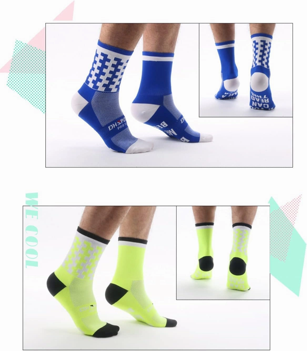 GuaziV Cycling Socks for Men & Women，Colorful Compression Hiking Socks Running Socks for Travelling, Walking, Climbing