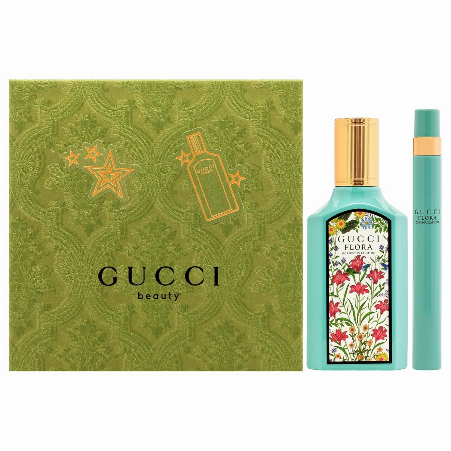 Gucci Flora Gorgeous Jasmine for Women - 2 Pc Gift Set 1.6oz EDP Spray, 0.33oz EDP Spray