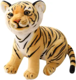 GUDVES Tigers Plush Toy Stuffed Animal Plush Cat - by Tiger Tale Toys Cute Lifelike Tiger Stuffed Animals Animals Kids Toy Gift for Boy Baby Hug Tiger - Lifelike Stuffed Animal (9.8 in, Yellow Tiger)