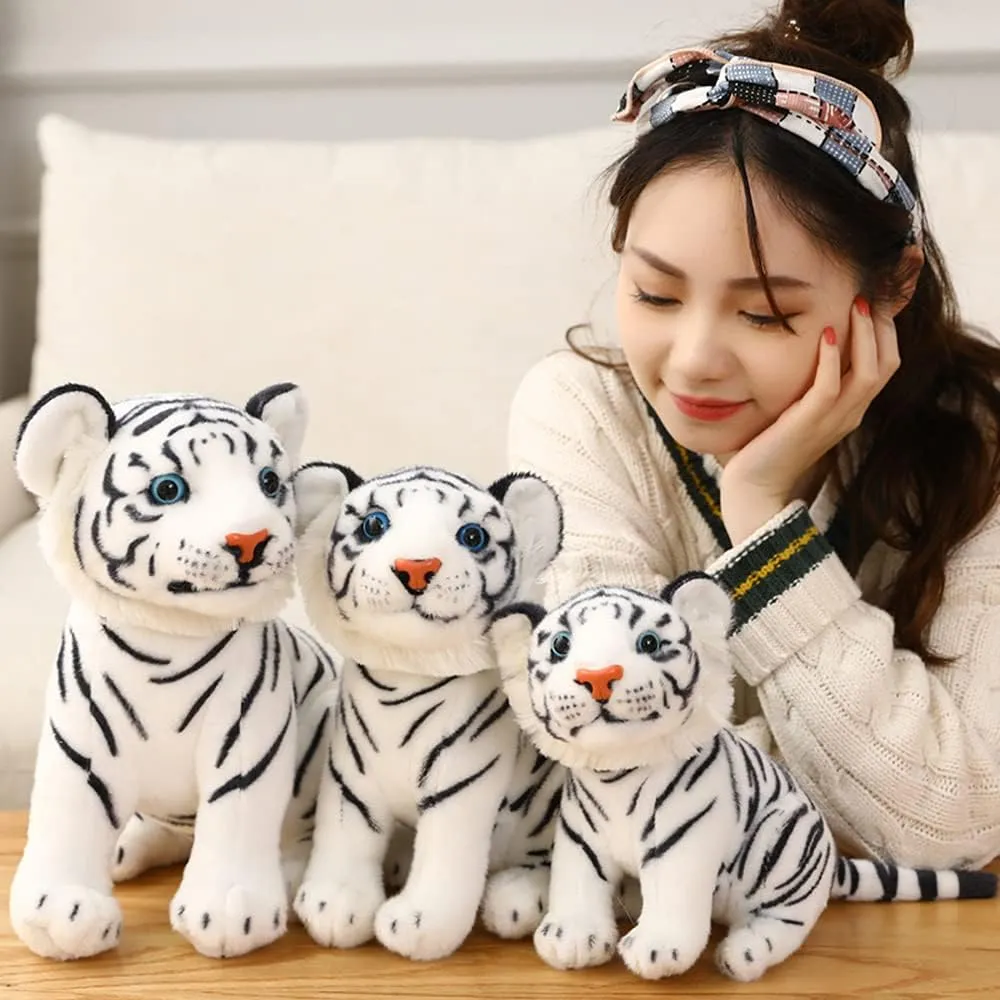 GUDVES Tigers Plush Toy Stuffed Animal Plush Cat - by Tiger Tale Toys Cute Lifelike Tiger Stuffed Animals Animals Kids Toy Gift for Boy Baby Hug Tiger - Lifelike Stuffed Animal (9.8 in, Yellow Tiger)