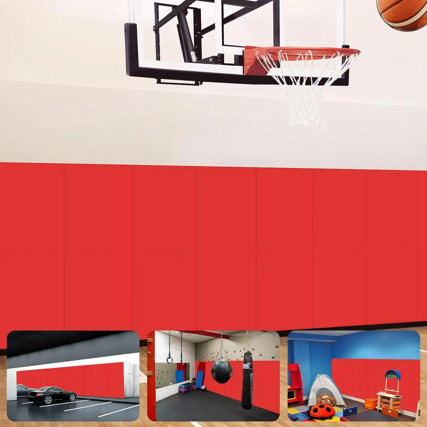 Gym Padding Wall Mount Protection Pad Wall Mats for Gym Padding 2" Thick Foam Gym Pads for Safety Wall Padding, Waterproof Durable Wall Padding for Kids Colorful Wall Pad