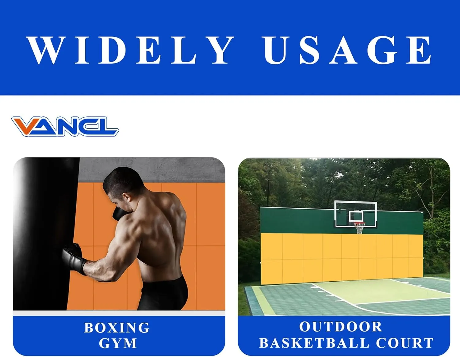 Gym Padding Wall Mount Protection Pad Wall Mats for Gym Padding 2" Thick Foam Gym Pads for Safety Wall Padding, Waterproof Durable Wall Padding for Kids Colorful Wall Pad