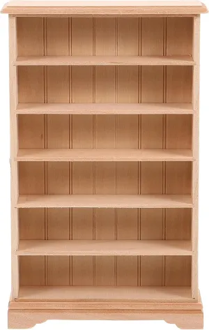 HANABASS 1:12 Dollhouse Storage Cabinet Wooden Dollhouse Furniture Miniature Bookshelf Display Shelf Accessories for Doll House Decor