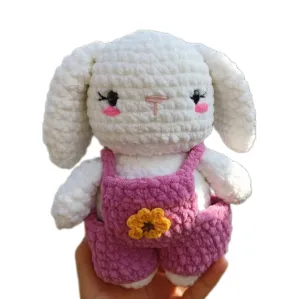 Handmade Crochet Stuffed Bunny Rabbit – Kawaii Adorable Soft Plushie Doll – Perfect Gift for Kids & Nursery Decor
