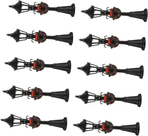 Hemoton 10pcs Miniature Street Lamp Ornament for Dollhouse Decoration Fake Lamp Accessory Sturdy Model for Indoor Scenes Portable Mini House Decor