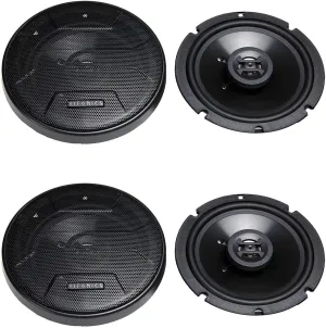 Hifonics Zeus 6.5 Inch Shallow Speakers, 3-Way 300-Watt Coaxial Car Speakers, 2 Pair