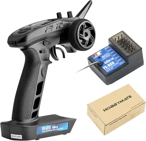 HOBBYMATE Flysky FS GT5 RC Transmitter with FS BS6 Gyro Receiver, 2.4Ghz 6 Channels RC Car Radio Transmitter and Receiver [F.Safe Out of Control Protect, ABS Setting, AFHDS 2A]