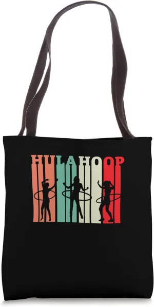 Hula Hoop Retro Stripe Design Colorful Silhouette Layout Tote Bag