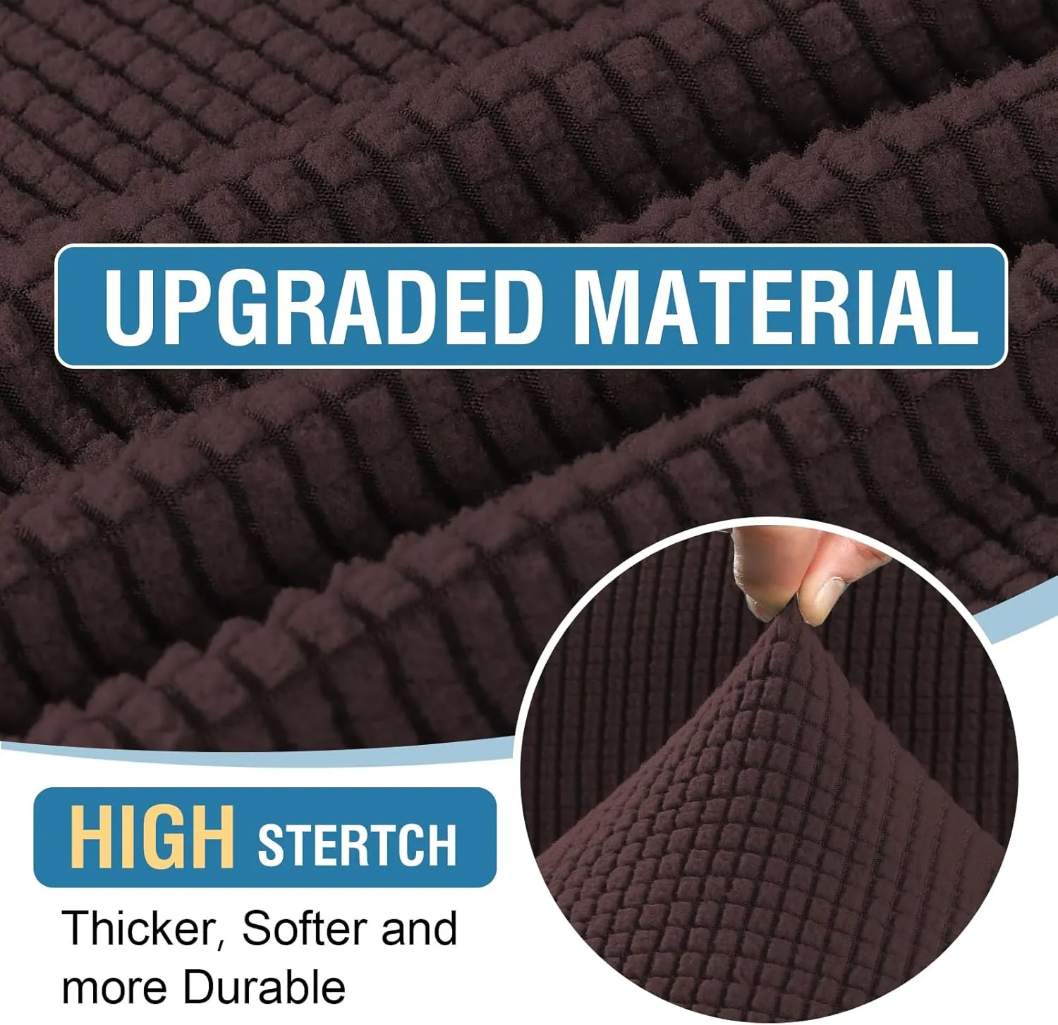 H.VERSAILTEX 2025 New Sectional Couch Covers 8 Pieces Stretch Sofa Covers for Sectional Sofa Set Separate L Shaped Couch Cover for Both Left/Right Couch (Seat and Back: 1 Chaise   3 Sofa, Chocolate)