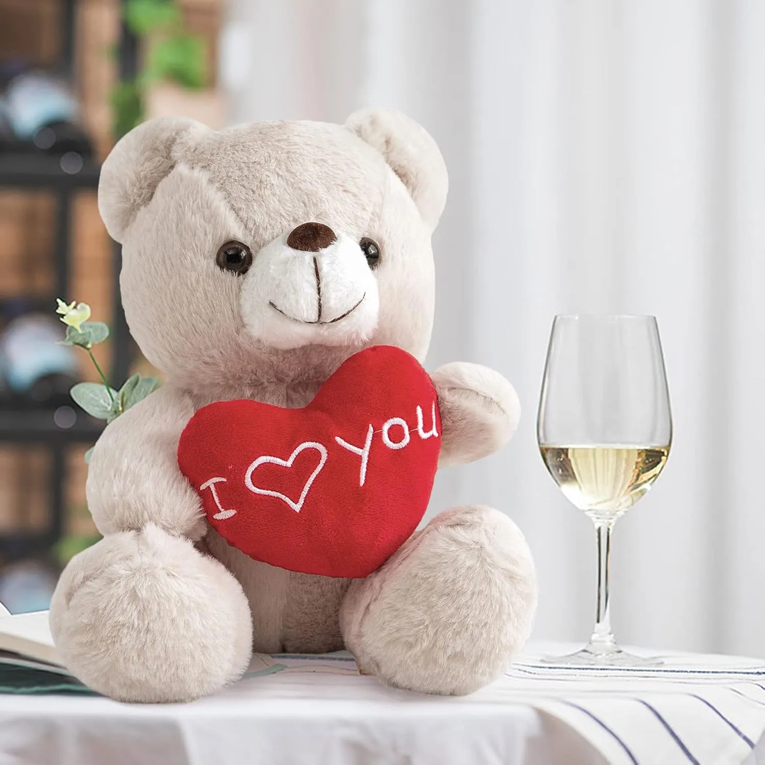 I Love You Teddy Bear for Girlfriend Stuffed Animals Cute Stuffed Teddy Bears for Girls Stuffed Bear Plush Toys Brown Teddy Bear Stuffed Animal Plushies, 12 Inch Bear Plushie Toy Animals