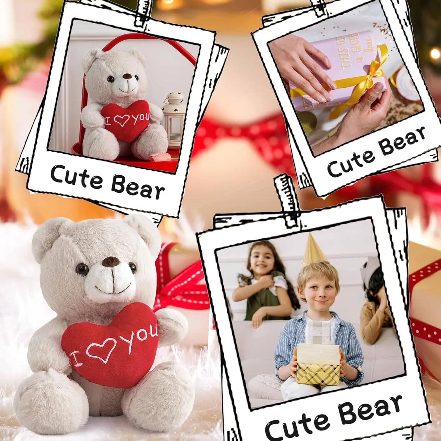 I Love You Teddy Bear for Girlfriend Stuffed Animals Cute Stuffed Teddy Bears for Girls Stuffed Bear Plush Toys Brown Teddy Bear Stuffed Animal Plushies, 12 Inch Bear Plushie Toy Animals