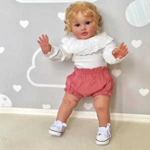 iCradle Reborn Baby Dolls 26inch 68CM Soft Silicone Vinyl Newborn Toddler Baby Doll Handrooted Hair Babies Toys for Kids Age 3 