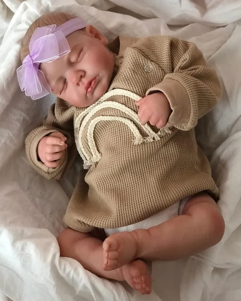 iCradle Reborn Baby Dolls Girl 20inch Lifelike Weighted Newborn Toddler Doll Silicone Sleeping Reborn Doll Toys for Kids Age 3 
