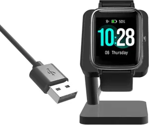 ID205L Charger Stand, Lamshaw Replacement Charger Charging Cradle Dock Compatible for TOZO S2 ID205L ID205S ID205G Lintelek ID205U ID216 IW1 EW1 GT01 ID206 ID207 SKG V7 Smart Watch (Black)