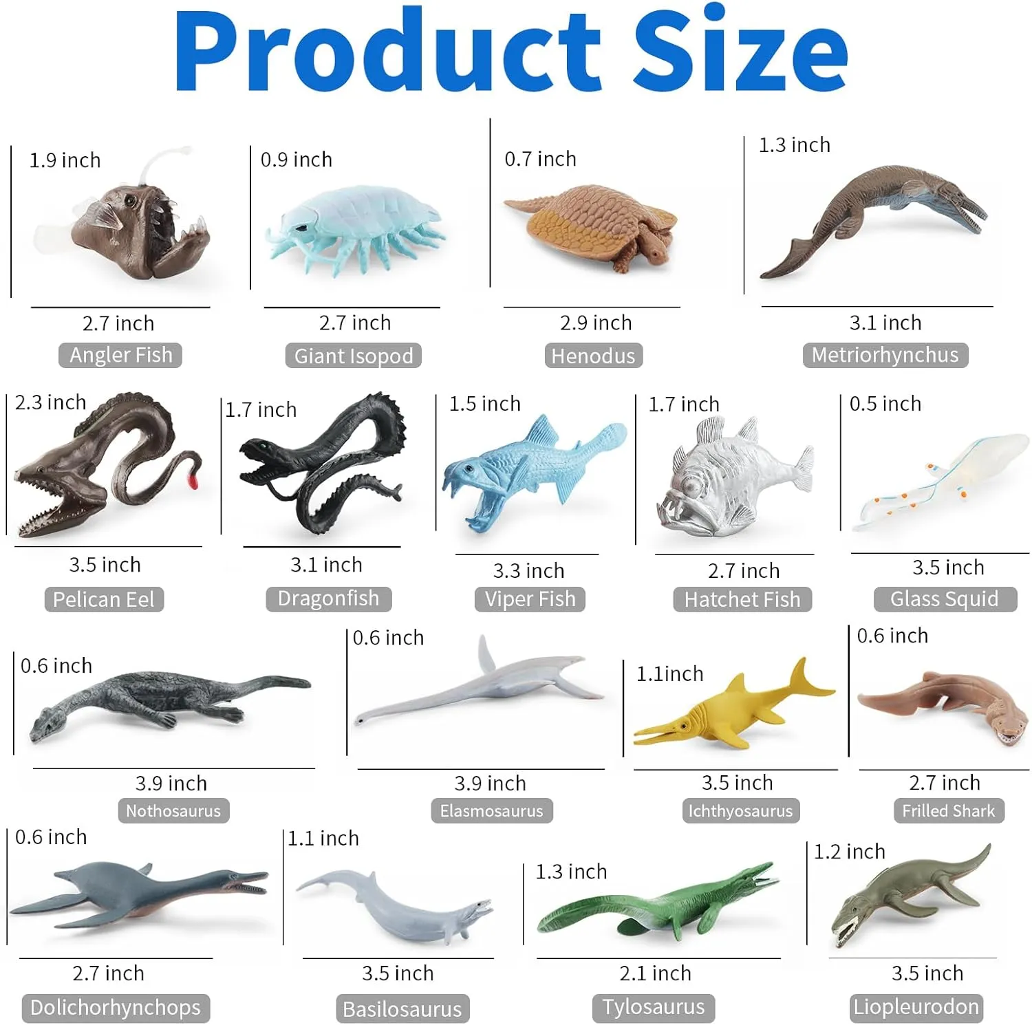 iftnotea Prehistoric Sea Ocean Toy Animal Figures, 17PCS Plastic Ancient Marine Reptiles & Deep Sea Creature Figurines, Party Decoration Montessori Toy for Kids Toddlers 3-5 5-8