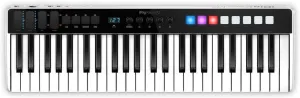 IK Multimedia iRig Keys I/O 49 portable keyboard MIDI controller 24-bit/ 96Khz audio interface full-size synth velocity-sensitive, 48V phantom power, XLR mic preamp, iPhone, iPad, Android, Mac, PC