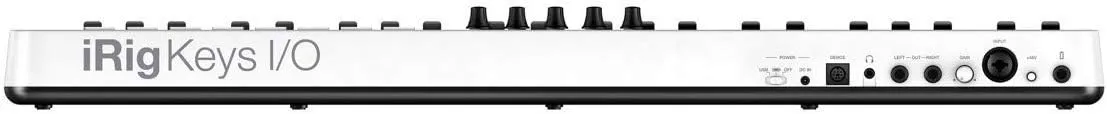 IK Multimedia iRig Keys I/O 49 portable keyboard MIDI controller 24-bit/ 96Khz audio interface full-size synth velocity-sensitive, 48V phantom power, XLR mic preamp, iPhone, iPad, Android, Mac, PC