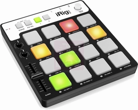 IK Multimedia iRig Pads MIDI groove controller, portable & lightweight MPC-style beat machine with 16 velocity-sensitive backlit rubber pads - studio equipment for iPhone, iPad, Android, Mac, PC